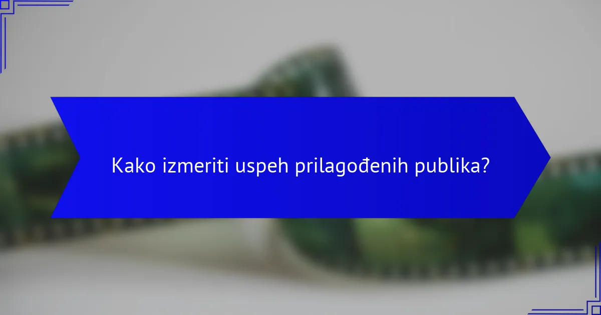 Kako izmeriti uspeh prilagođenih publika?