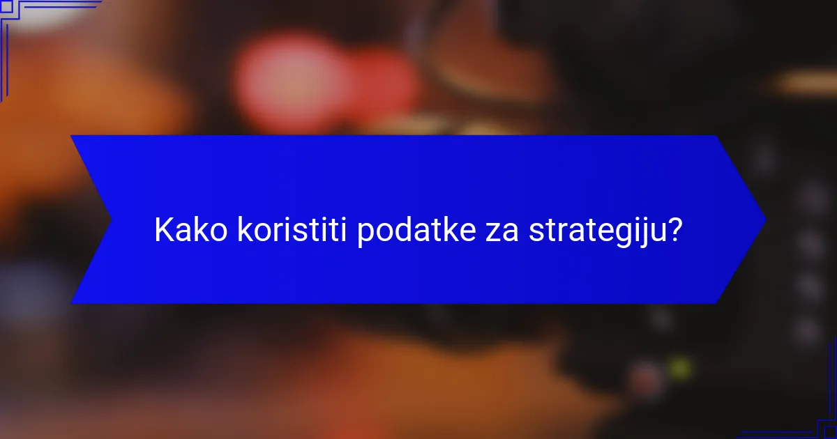 Kako koristiti podatke za strategiju?