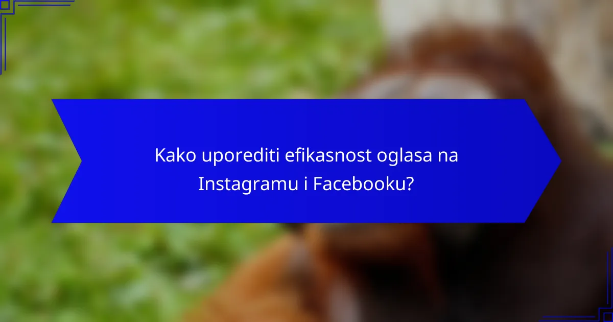 Kako uporediti efikasnost oglasa na Instagramu i Facebooku?