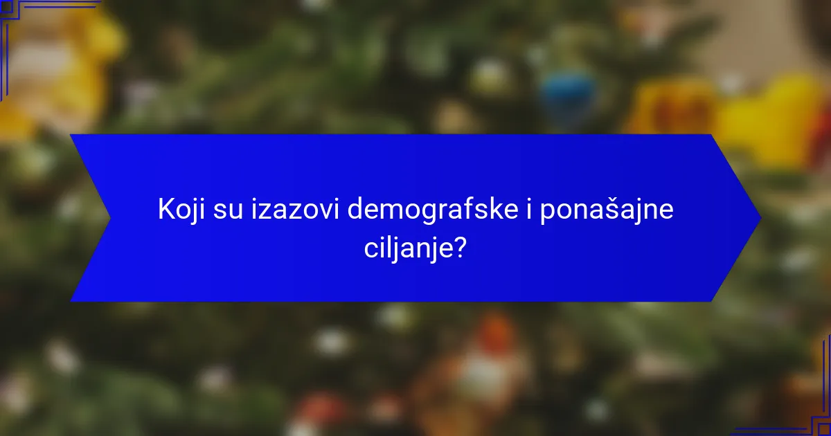 Koji su izazovi demografske i ponašajne ciljanje?